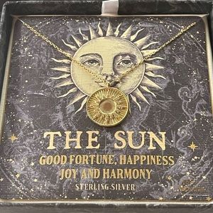 Isabella M gold sterling silver good fortune Sun necklace